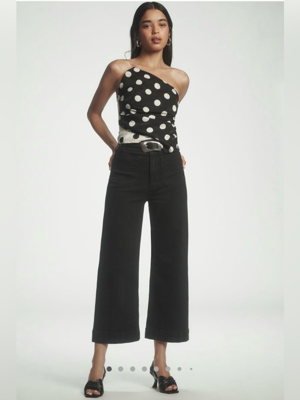 Anthropologie Black Wide-Leg Cropped Jeans